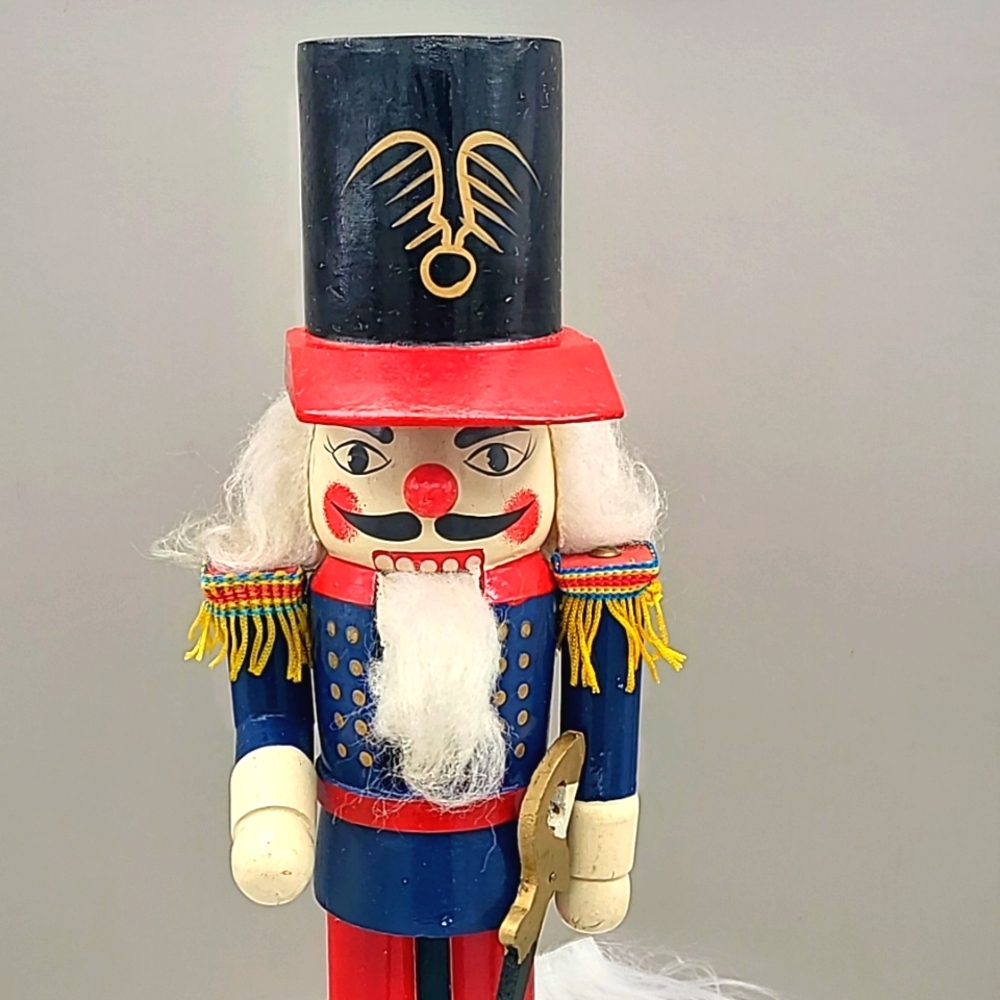 Vintage Classic Nutcracker Soldier Figurine - Red, Blue, and Gold - Picture 2 of 8